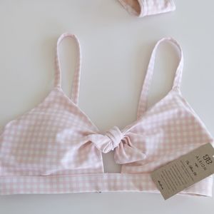 NWT Albion Pink Check Off The Hook Bikini Top